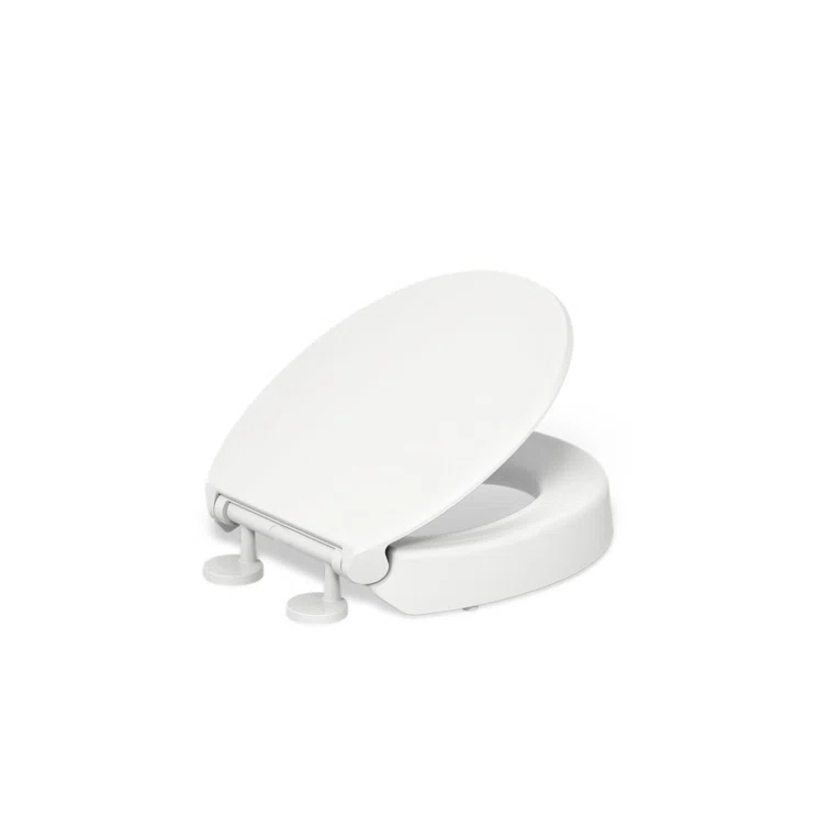 Hyten Elevated Toilet Seat with Quiet-Close Lid and Seat and Grip-Tight Bumpers