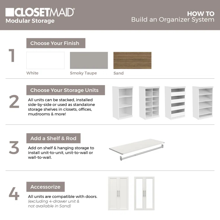 Modular Storage 36.02" W Shelf & Closet Rod