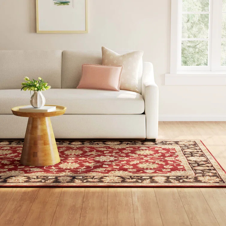 Byler Oriental Handmade Tufted Wool Garnet Area Rug