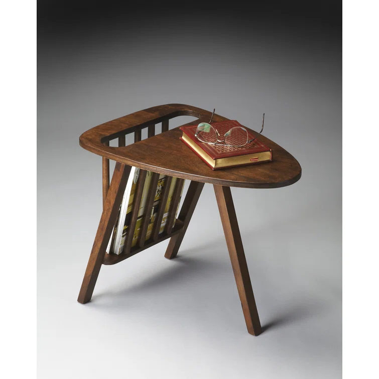 Butler Specialty Lowery Modern Triangular Magazine Wood Table In Dark Brown