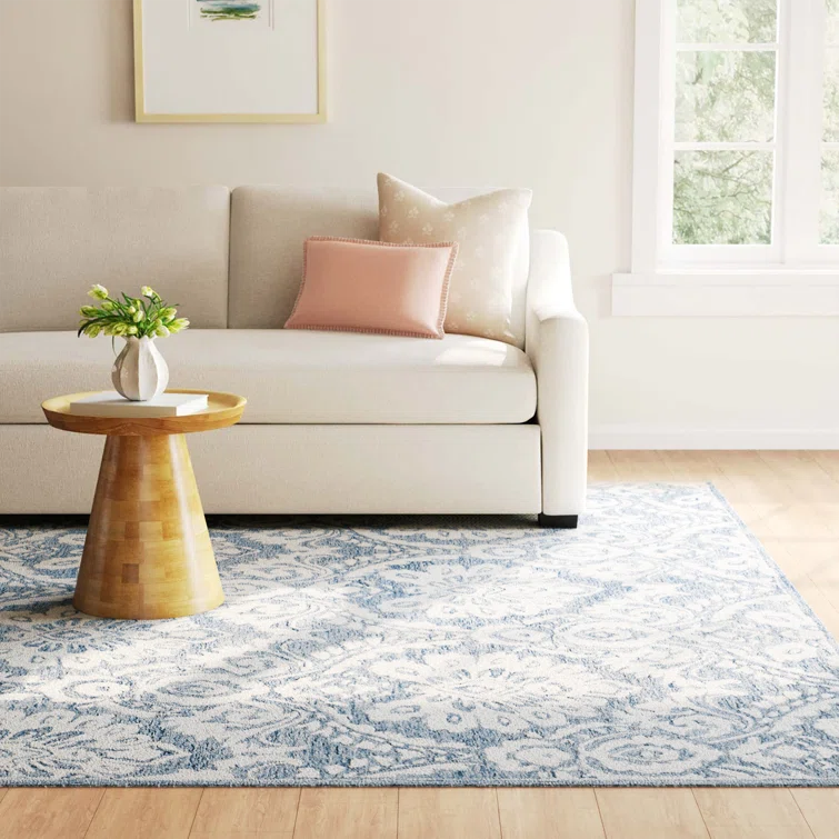 Tansy Handmade Wool Blue/Ivory Rug