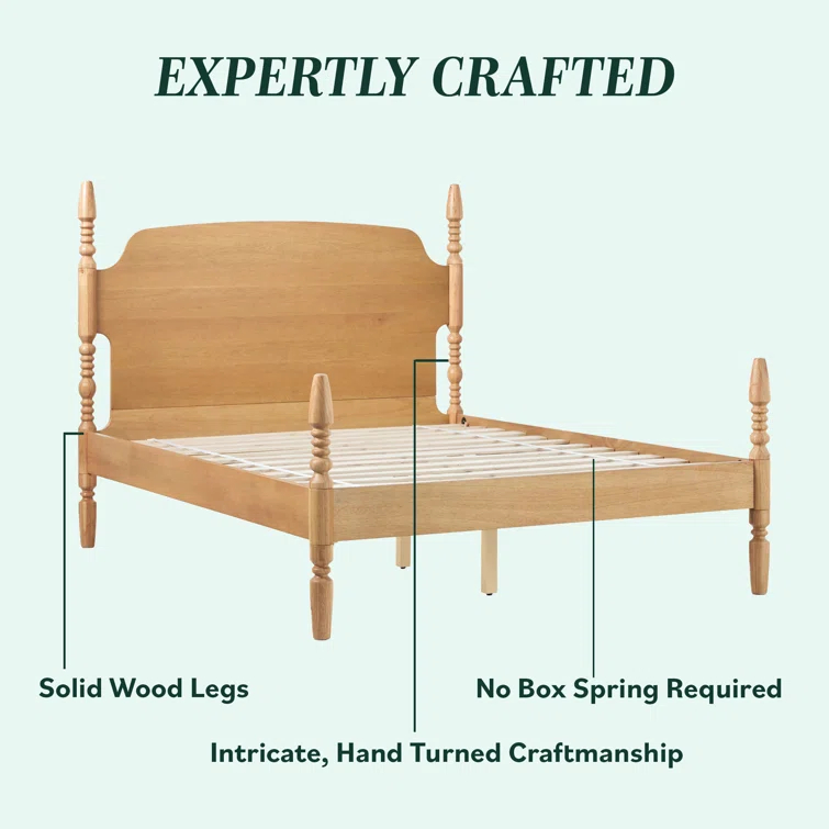 Vivienne Traditional Easy Assembly Solid Wood Turned Spindle Bed