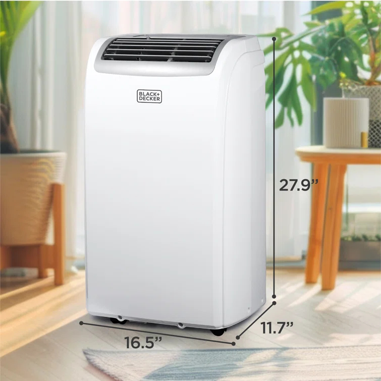 BLACK+DECKER 10,000 BTU SACC/CEC Portable Air Conditioner, 700 Sq. Ft. 14,000 BTU ASHRAE 128, White