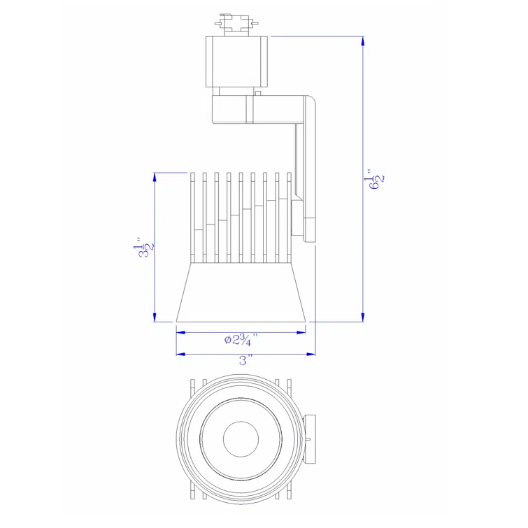 Cal Lighting LED Adjustable Track Head HT-807-WH