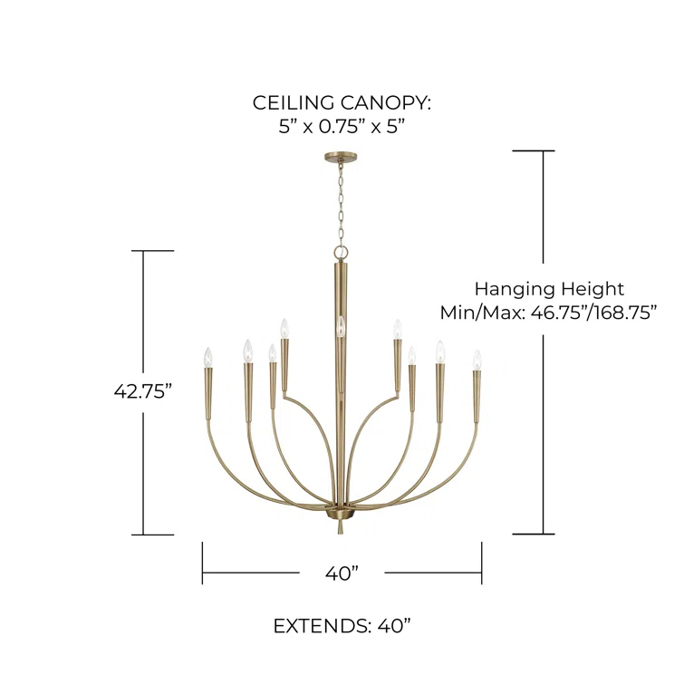 Capital Lighting 10 - Light Dimmable Classic / Traditional Chandelier