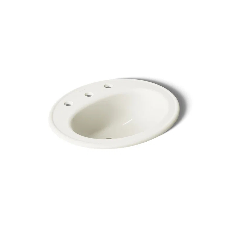 Pennington Ceramic Oval Drop-In Bathroom Sink with Overflow