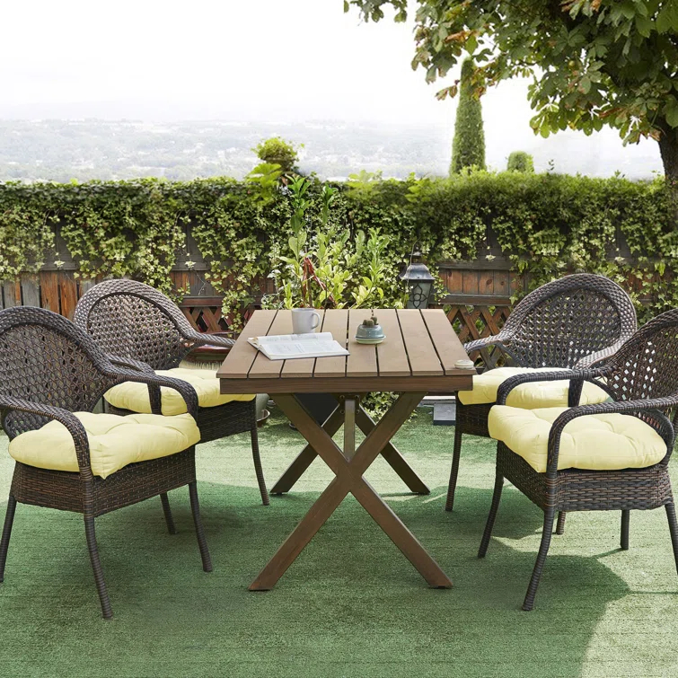 Premium Patio Tufted Outdoor Solid Chair Cushions, 19" x 19"
