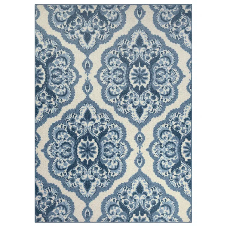 Hertel Floral Blue Area Rug