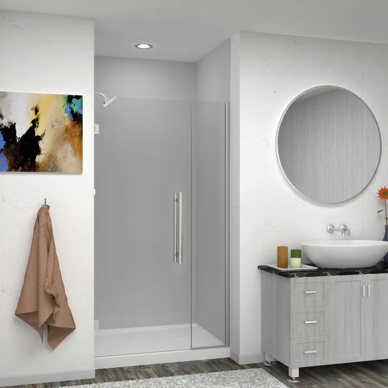 Transolid Elizabeth 46-in W x 76-in H Hinged Shower Door with Clear Glass