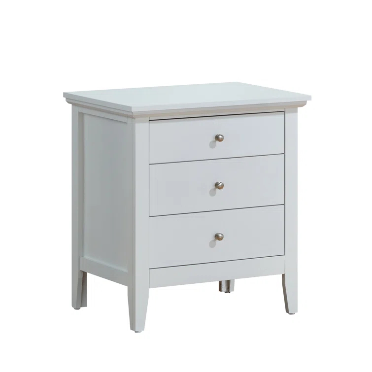 Hammond 3 - Drawer Nightstand Bed Side Table Wood Nightstand Small Bedside Table And Dresser