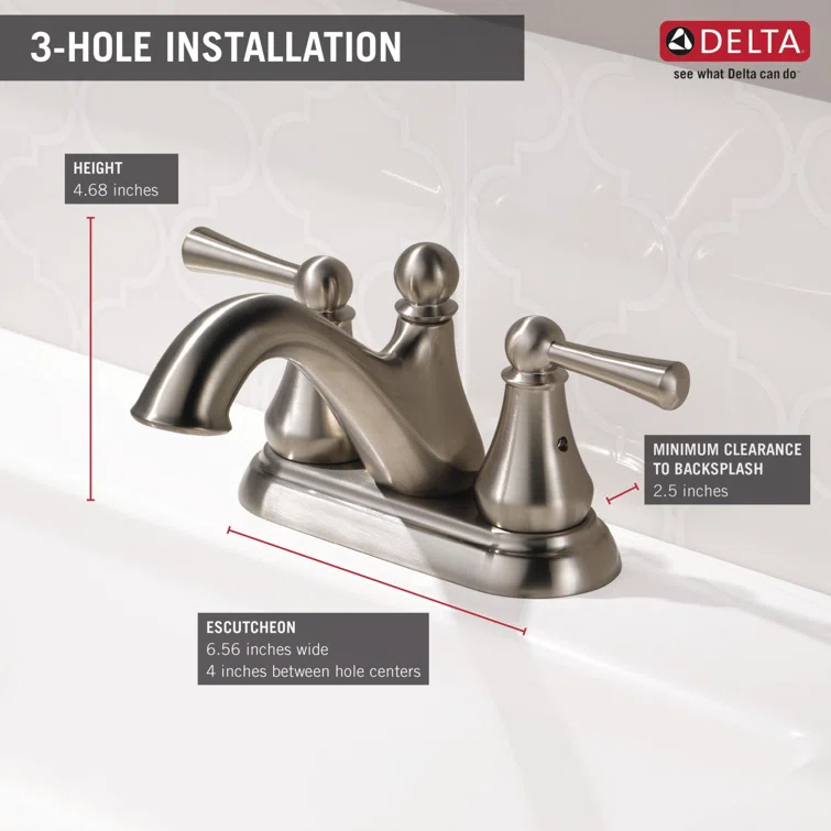 Haywood Centerset Bathroom Faucet with Drain Assembly, 2-handle Bathroom Sink Faucet