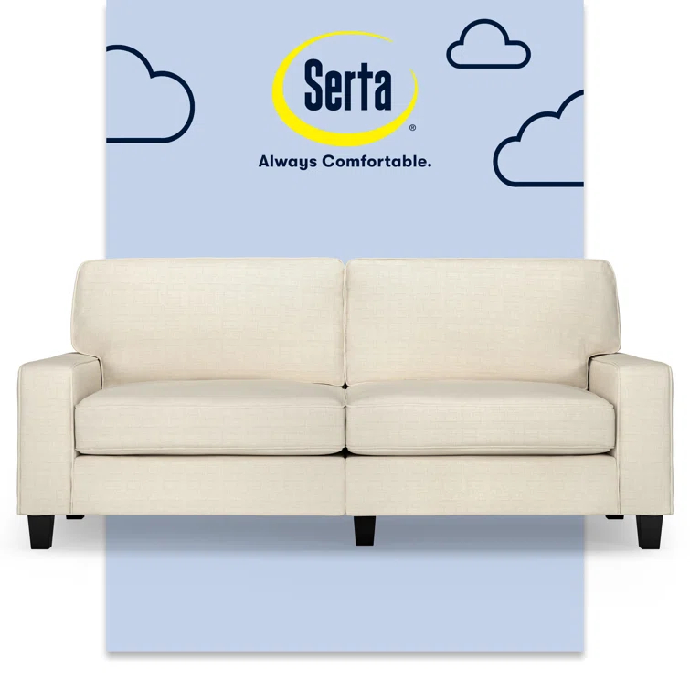Serta Palisades 78" Track Arm Sofa, Easy Care Fabric, Soft Pillow Back, Pocket Coil Seat Cushions