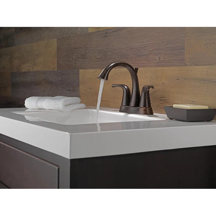 Lahara Centerset Bathroom Faucet with Drain Assembly, 2-handle Bathroom Sink Faucet