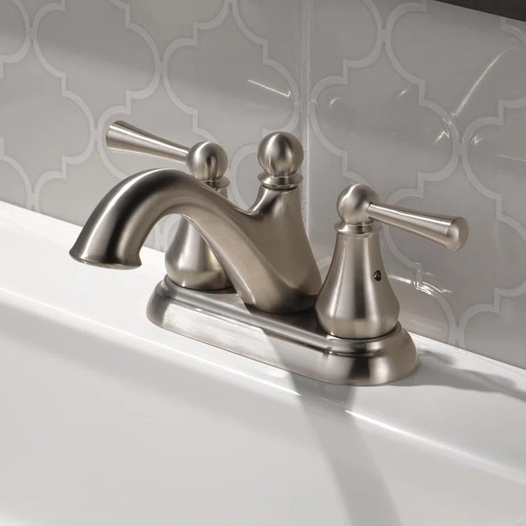 Haywood Centerset Bathroom Faucet with Drain Assembly, 2-handle Bathroom Sink Faucet