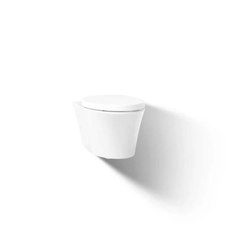 Veil Wall-Hung Compact Elongated Toilet, Dual-Flush