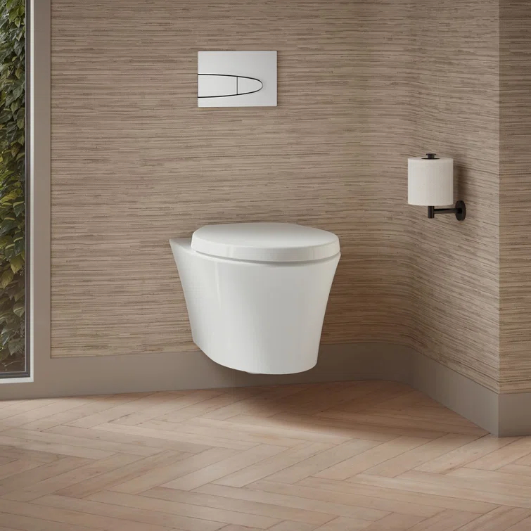 Veil Wall-Hung Compact Elongated Toilet, Dual-Flush