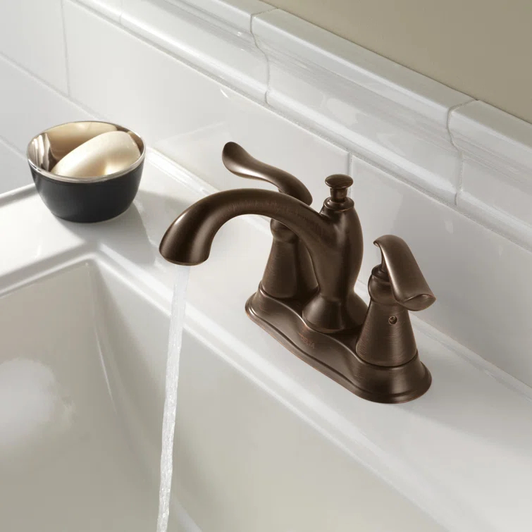 Linden Centerset Bathroom Faucet with Drain Assembly, 2-handle Bathroom Sink Faucet