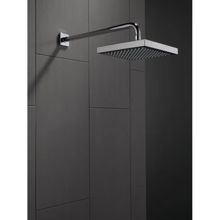 Universal Showering Components Square Single-Spray Rain Shower Head, Rainfall Shower Head 1.8 GPM