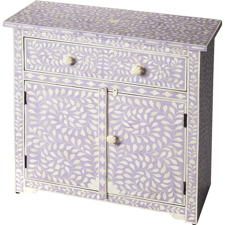 Vivienne Lavender Bone Inlay Console Chest, Purple