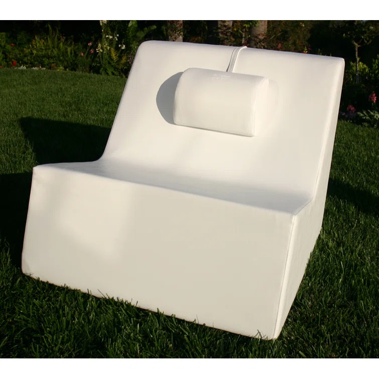 Check Premium All-Weather Wicker Outdoor Armless Lounge Chair