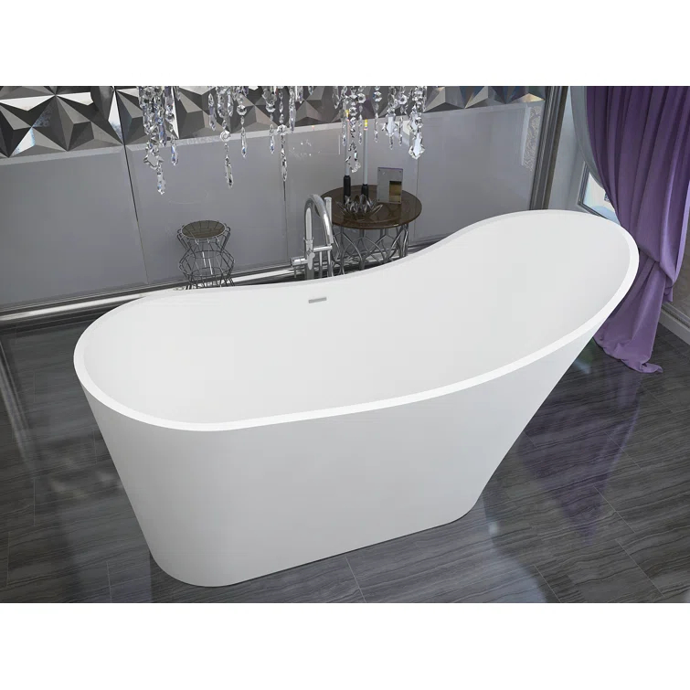 Alto 67'' x 30'' Freestanding Soaking Solid Surface Bathtub