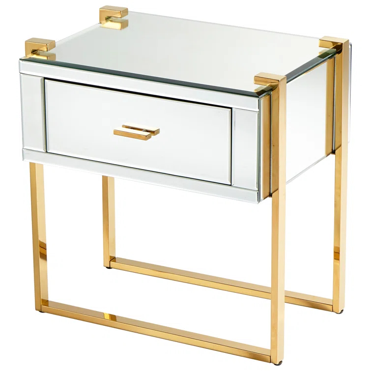 Cyan Design St. Clair Mirrored Glass Top End Table