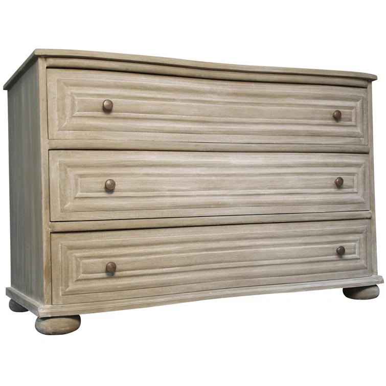 Noir Lauren Solid Wood 45'' W 3 - Drawer Dresser