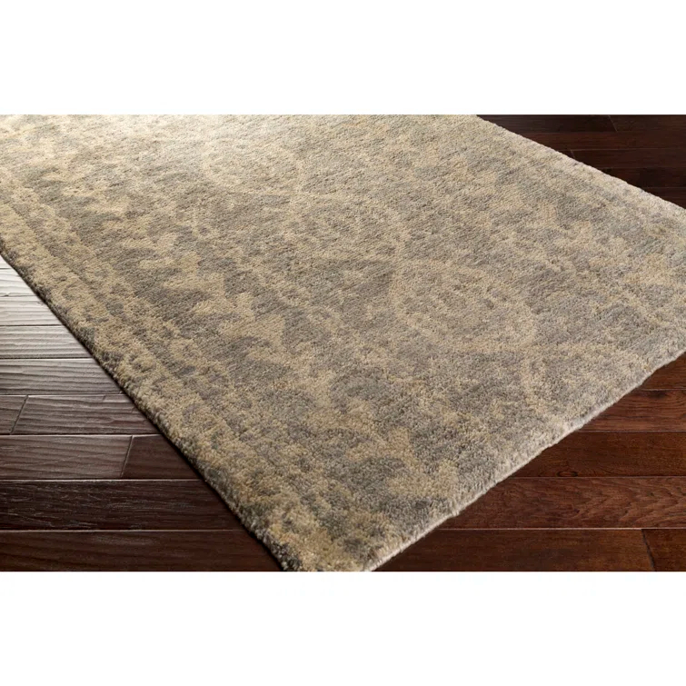 Hazen Geometric Hand-Knotted Brown Area Rug