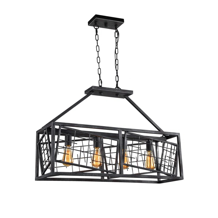 Plexus Rustic Iron and Brass 33" Plug-In Crystal Chandelier