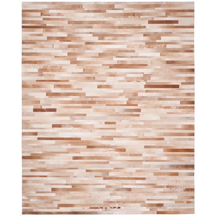 Fazeley Studio Leather Hand Woven Leather Geometric Rug