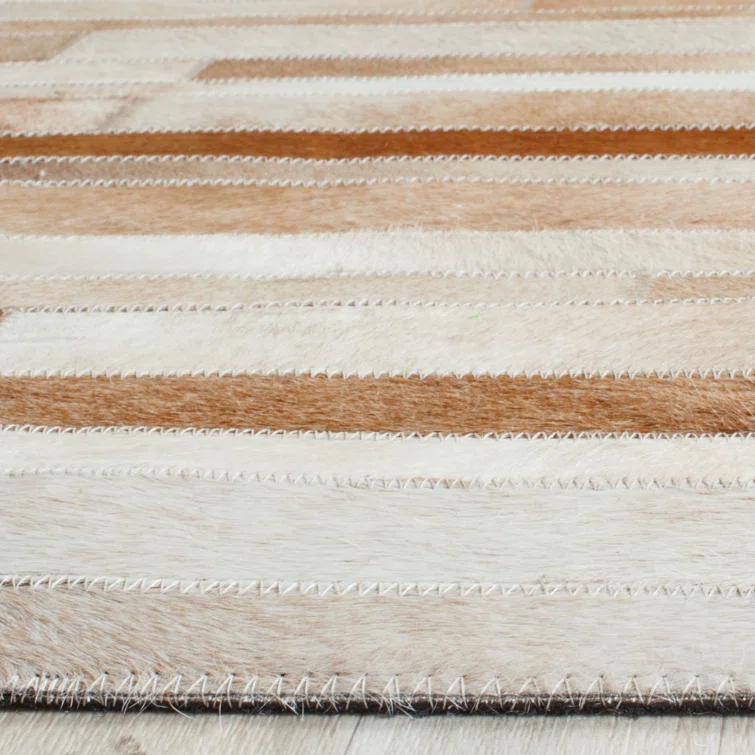 Fazeley Studio Leather Hand Woven Leather Geometric Rug