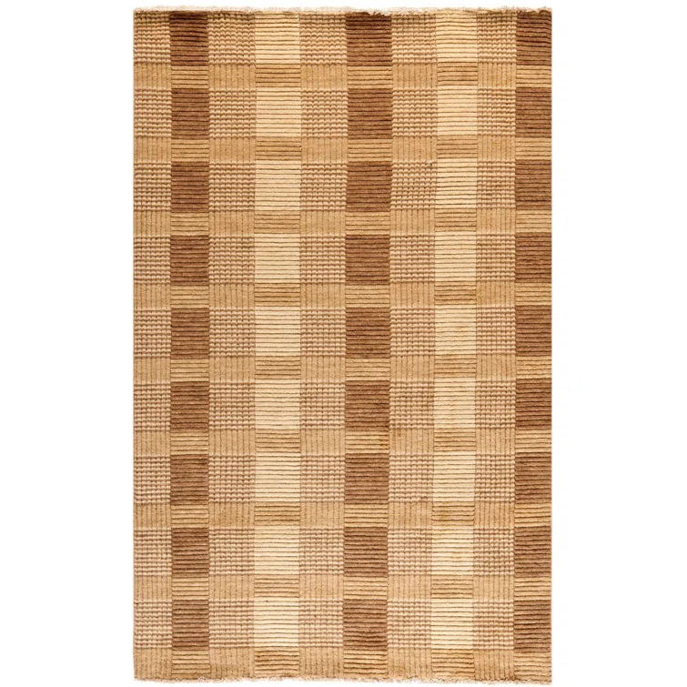 Tibetan Hand Loomed Wool Geometric Rug