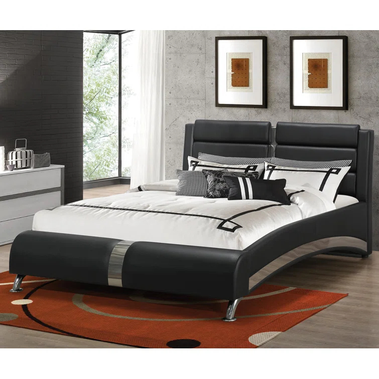 Artimiza Vegan Leather Sleigh Bed