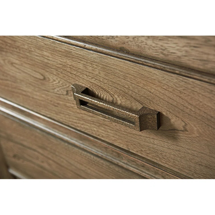 Gray Brown Transitional 3-Drawer Nightstand