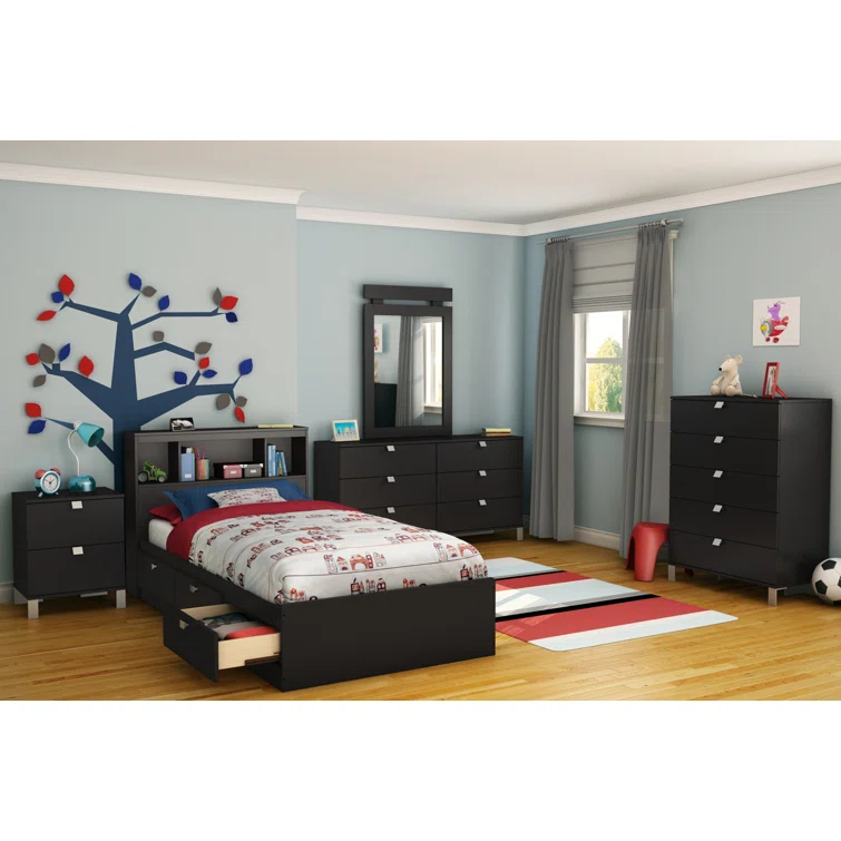South Shore Spark Twin Drawers Sleigh Bed