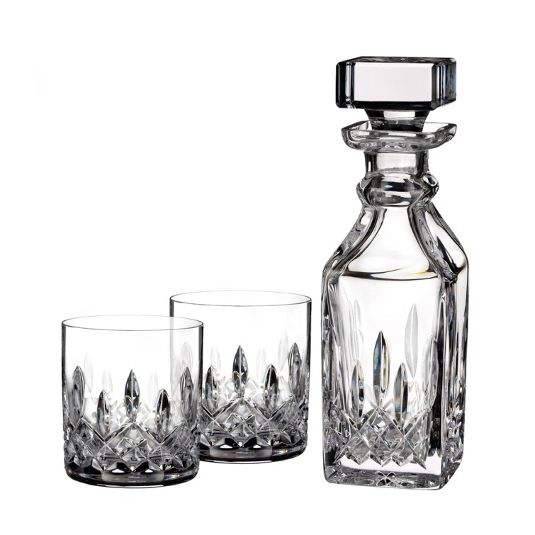 Waterford Connoisseur Lismore Mini Square Decanter & Pair of Tumblers 16floz | Wayfair
