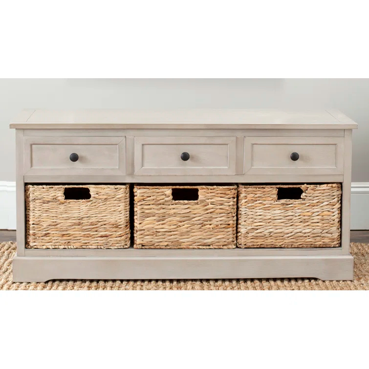 Adayla Solid Wood Drawers Storage Bench