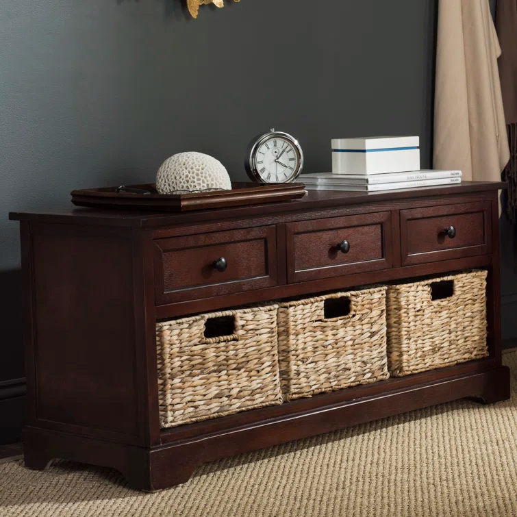 Adayla Solid Wood Drawers Storage Bench