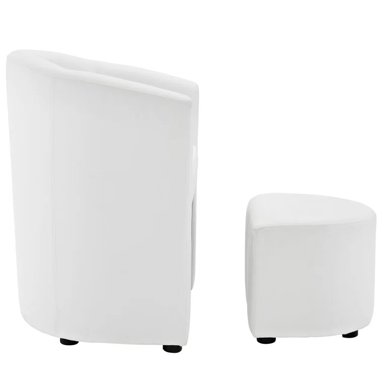 Modway Divulge Modern Leatherette Armchair and Ottoman