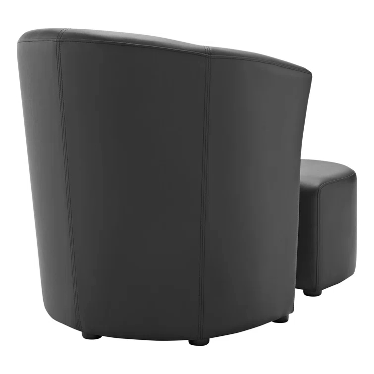 Modway Divulge Modern Leatherette Armchair and Ottoman