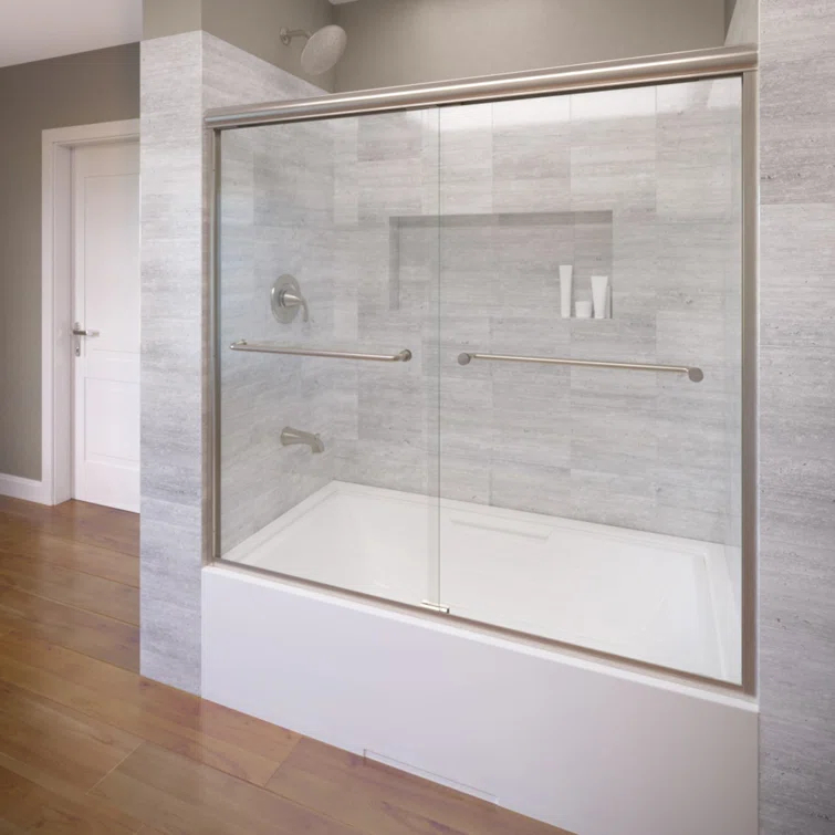 Infinity 29.25" W x 57" H Bypass Semi- Frameless Tub Door