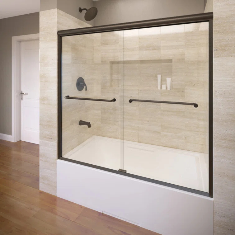 Infinity 29.25" W x 57" H Bypass Semi- Frameless Tub Door