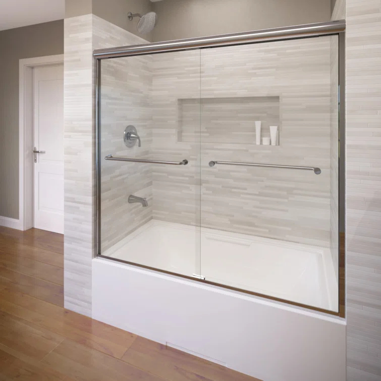 Infinity 29.25" W x 57" H Bypass Semi- Frameless Tub Door