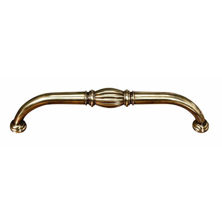 Polished Antique Brass Traditional Bar Pull with Mounting Hardware