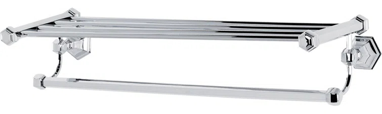 Nicole Metal Accent Shelf with Towel Bar