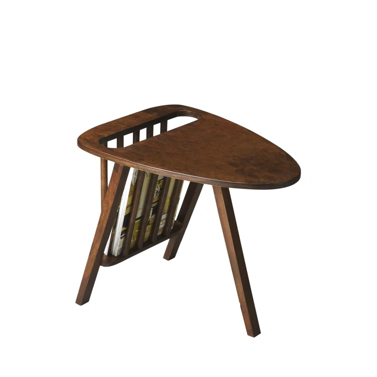 Butler Specialty Lowery Modern Triangular Magazine Wood Table In Dark Brown