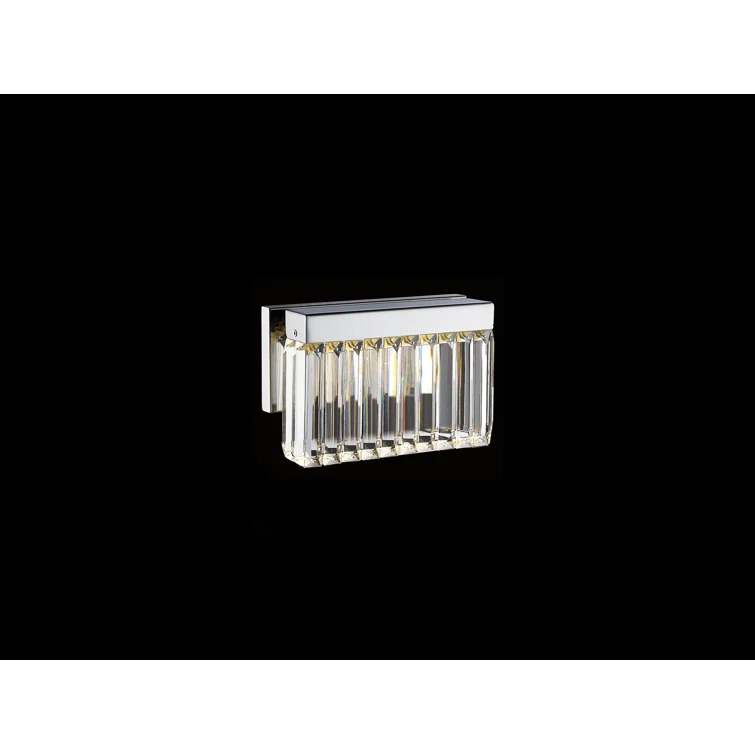 Polished Nickel Dimmable LED Wall Sconce with Clear Crystal