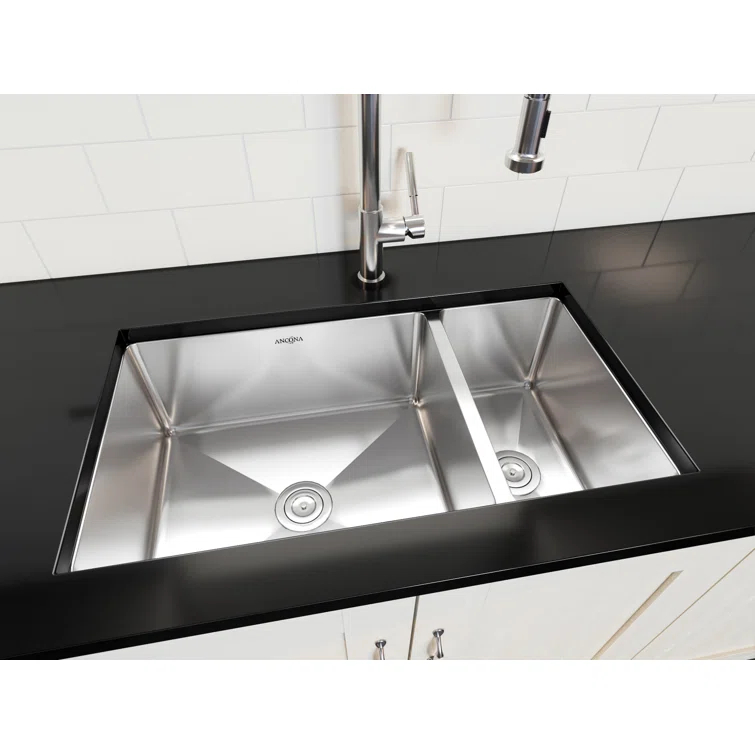 Prestige Series 32'' L Undermount Double Bowl Stainless Steel Kitchen Sink
