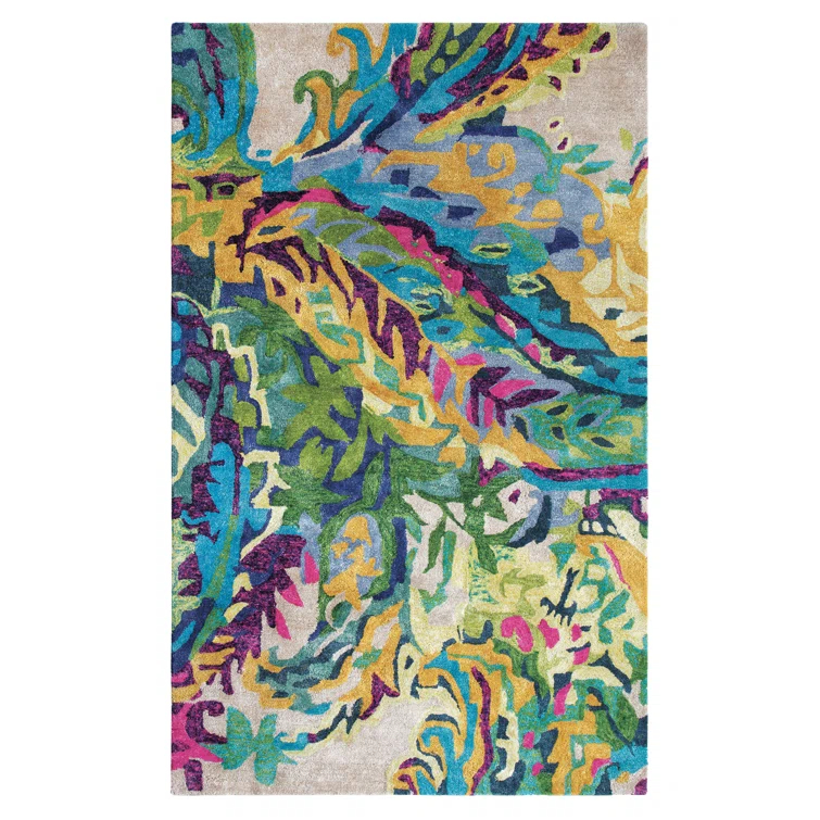 Galleria Floral Handmade Tufted Wool Blue/Green/Yellow Area Rug