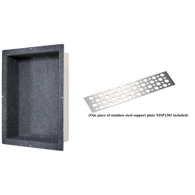 Shower Niche with Support Plate Wall Organizer Rectangular Bathroom Niche Shelf